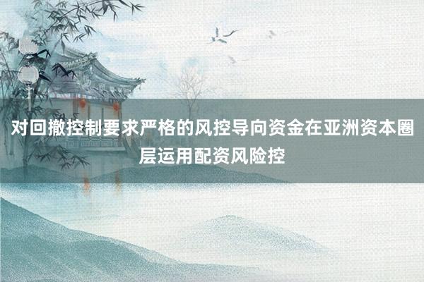 对回撤控制要求严格的风控导向资金在亚洲资本圈层运用配资风险控