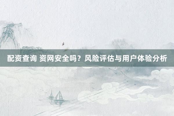 配资查询 资网安全吗？风险评估与用户体验分析